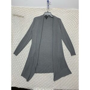 Worthington Cardigan Womens Sweater Size M Gray Open-Front Polyester &Acetate